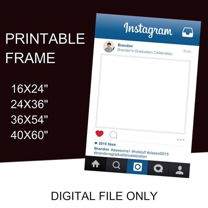 Custom Instagram Frame Personalized Instagram Prop Frame | Etsy