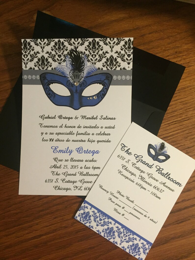 Masquerade Quince Invitations Masquerade Quinceanera Party Etsy