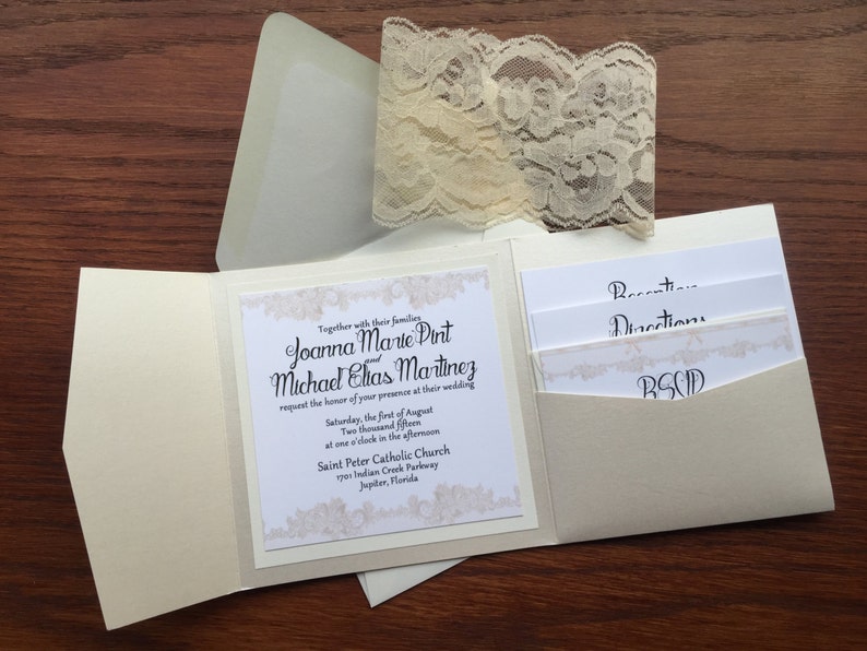 Elegant And Classic Lace Wedding Invitations Affordable And Etsy