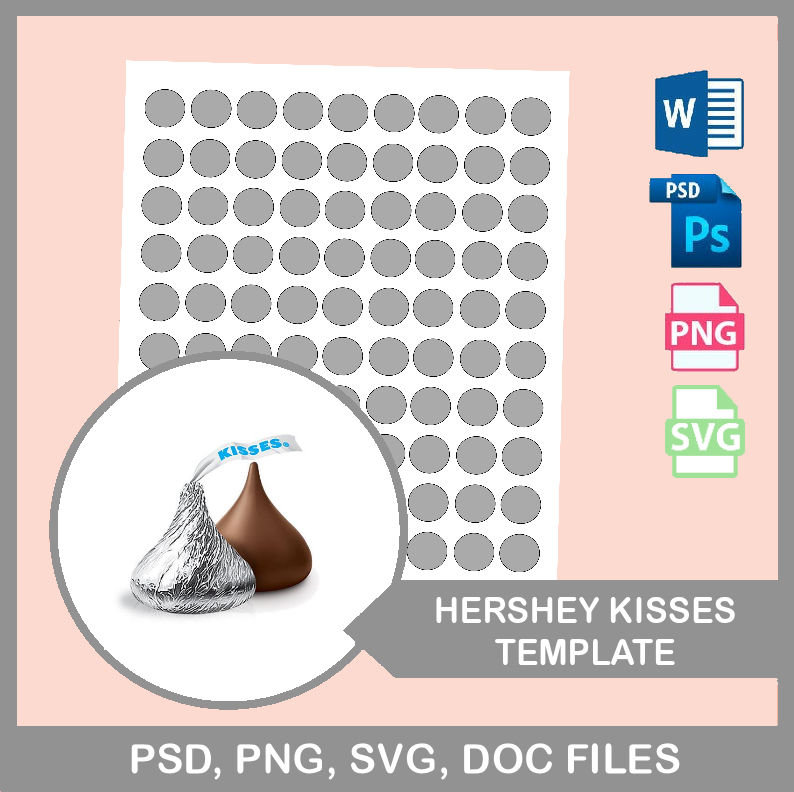 Hershey Kiss Sticker Template PSD Microsoft Word Doc Format Etsy Hershey Kiss Sticker Template PSD Microsoft Word Doc Format Etsy