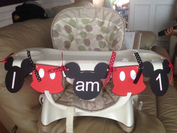 Mickey Mouse Highchair Banner 1st Birthday Party Supplies Etsy