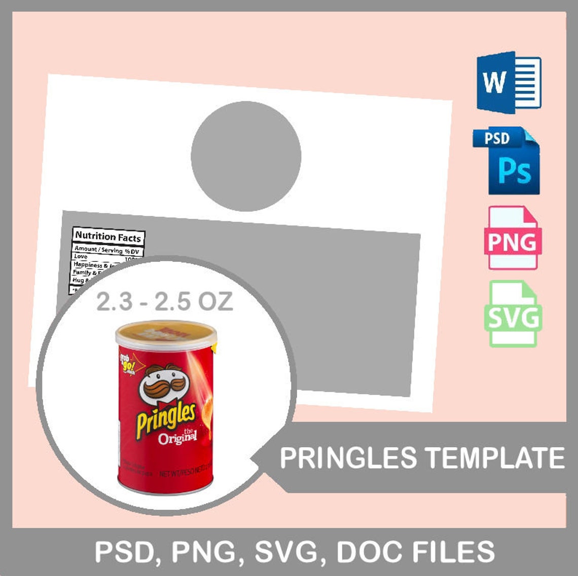 2.3oz Pringles Can Pringles Can Template Pringles Template | Etsy France