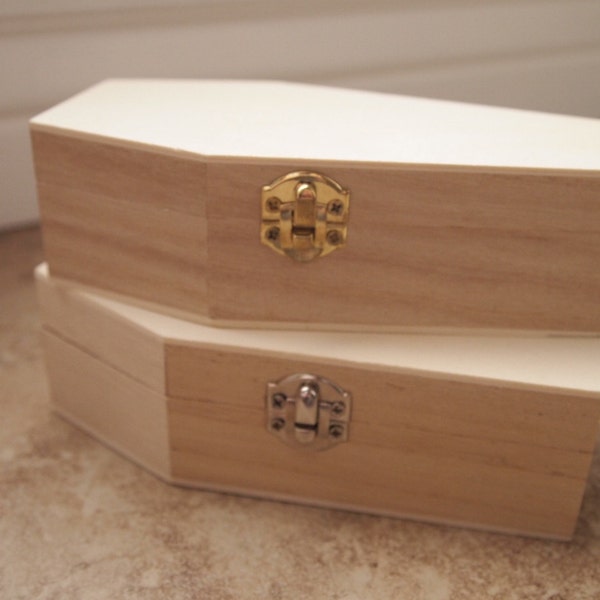 6 inch halloween unfinished plain wood coffin box