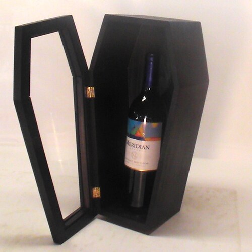 14" Doll Display Coffin or Wine Coffin with Glass Front