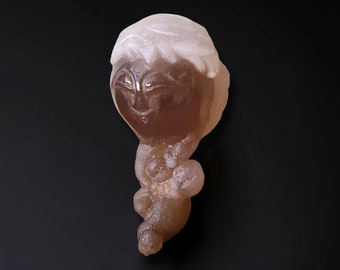 Hand Carved Botryoidal Chalcedony Little People Figures by Aaron Mueller - Unique Sculptures