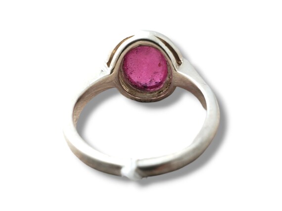 Genuine Ruby ~ Vintage Sterling Silver Ring ~ Siz… - image 3