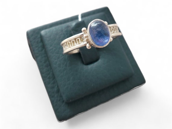 CHOOSE YOUR COLOR Blue Simulated Sapphire Vintage Ring .925 Sterling