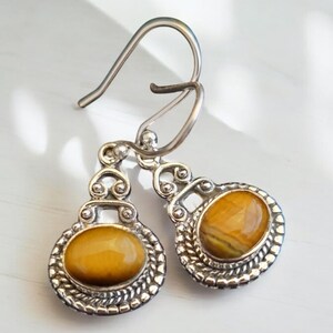 Genuine Tigers Eyes Jewelry ~ Sterling Silver Earrings