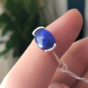 Sapphire ~ Vintage Sterling Silver Ring ~ Size 7