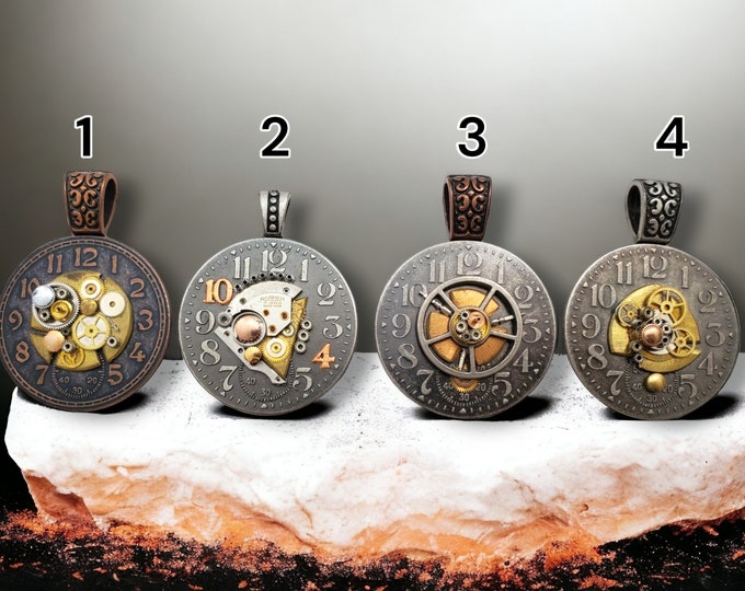 Time Pieces Steampunk Jewelry Collection - Handmade by Aaron Mueller ~ Approx. 44mm / 1.73in.