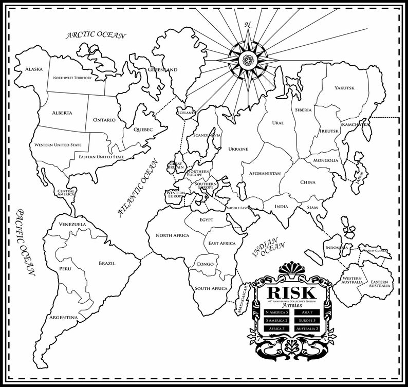 Printable Risk Board Game Map Coloring Pages Kids Church Classroom