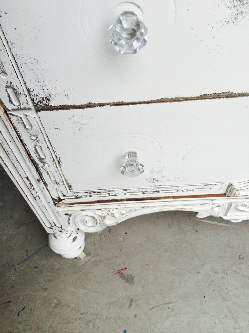 SOLD......Antique Shabby Cottage Chic Painted White Dresser Buffet Media Console