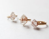 Raw Stone ring,healing crystal ring,Raw crystal ring,raw quartz ring,Herkimer Diamond Ring gold,boho ring,minimalist ring,rock ring,hippie