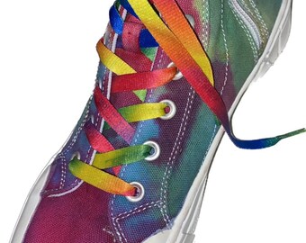 Tie Dyed Upcycled Malibu Zipper High Top Sneakers. Size 9