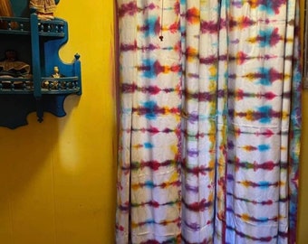 Tie Dyed Heavy Cotton Curtains 48 x 78”