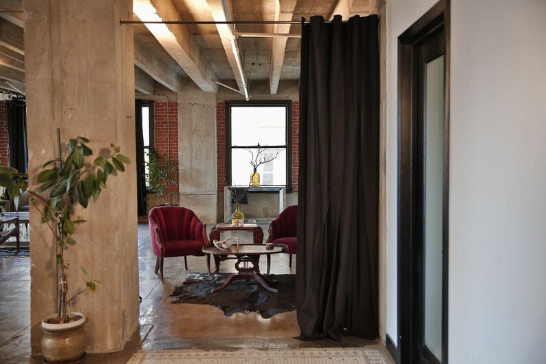 Muslin Tension Rod Room Divider Kit For Rooms 8ft to 9ft Etsy