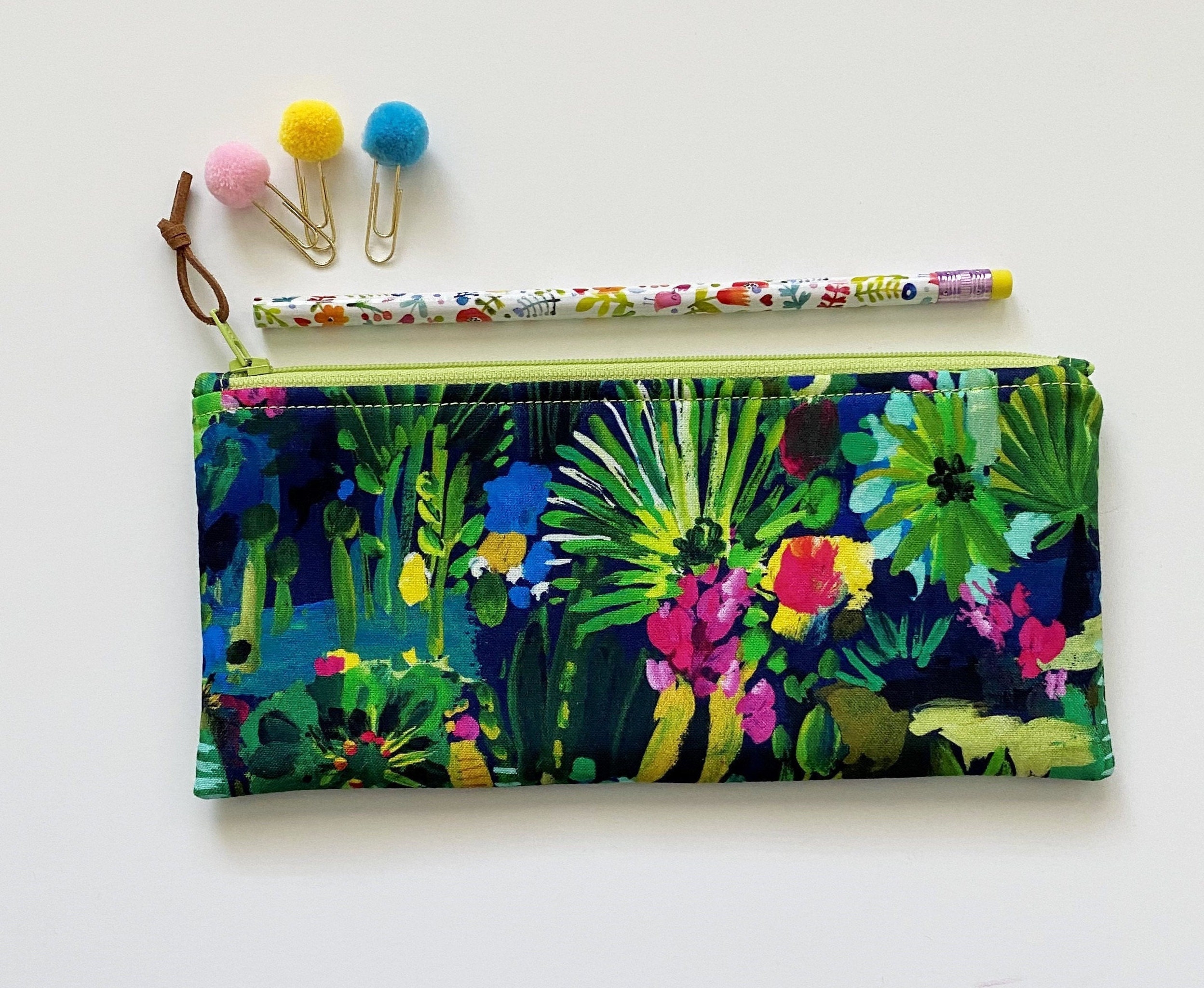 Green Pencil Pouch Zipper Pouch Pencil Case Gift for Her Etsy