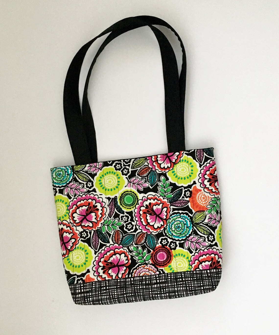 Floral Tote Bag Colorful Fabric Tote Bag Quilted Tote Bag Etsy