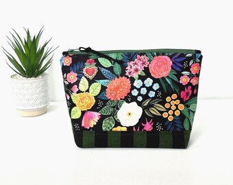 Neceser con cremallera Mexi, neceser floral para cosméticos, bolsa de aseo, organizador de bolsos