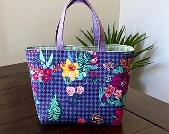 Bolso tote morado, mochila pequeña y voluminosa, bolso tote Anna Maria para uso diario.