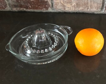 SALE Vintage Juice Reamer - Citrus Juicer - Clear Glass - Made in Mexico - Orange Juice Lemon Juice Citrus Juicer - Vintage Glass Reamer