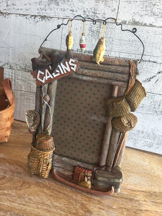 Fishing Picture Frame Fisherman Frame Rustic Log Cabin Etsy