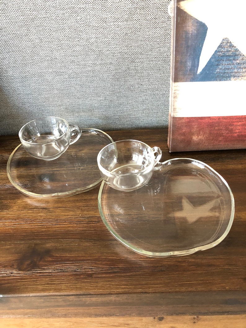 Apple Shaped Snack Plate and Cups Set 4 Pieces Vintage Etsy
