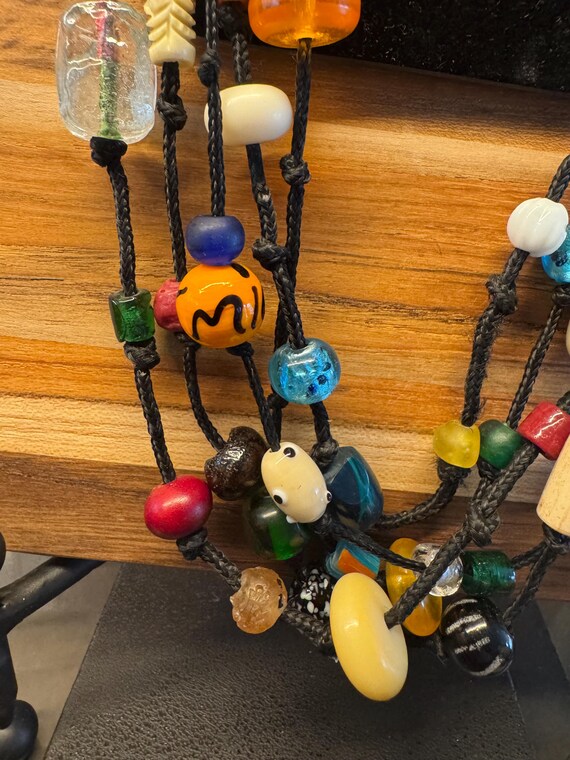 Multi Colored Statement Necklace Chunky Long Neck… - image 3