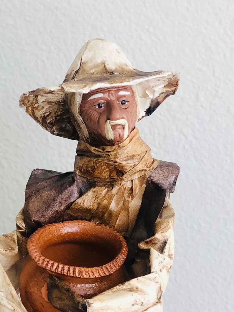 Vintage Paper Mache Mexican Folk Dolls Hard Working Couple Etsy