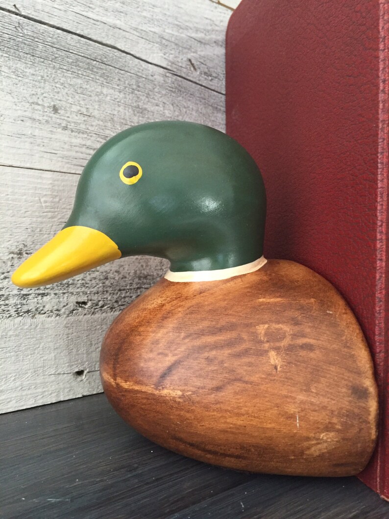 Mallard Duck Bookends Vintage Duck Head Bookends Pair of Etsy