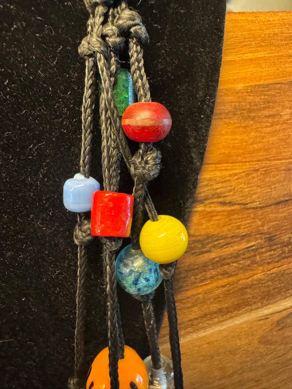 Multi Colored Statement Necklace Chunky Long Neck… - image 5