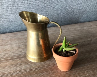 Small Brass Pitcher - Vintage Brass - Coffee Bar - Vase - Boho Brass Decor