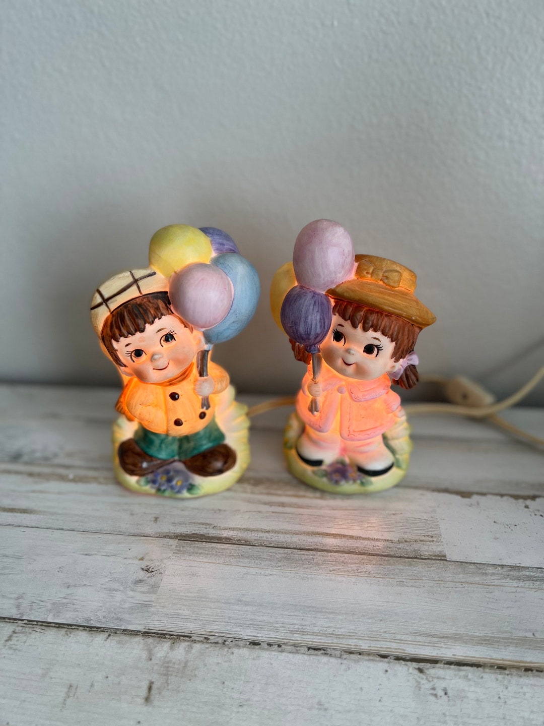 Little Boy Little Girl Night Light Lefton China Night Light Boy W