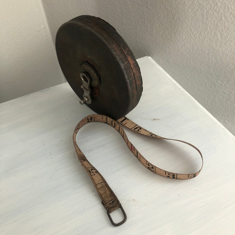 Vintage Wind up Tape Measure Made in the USA Rustic Etsy