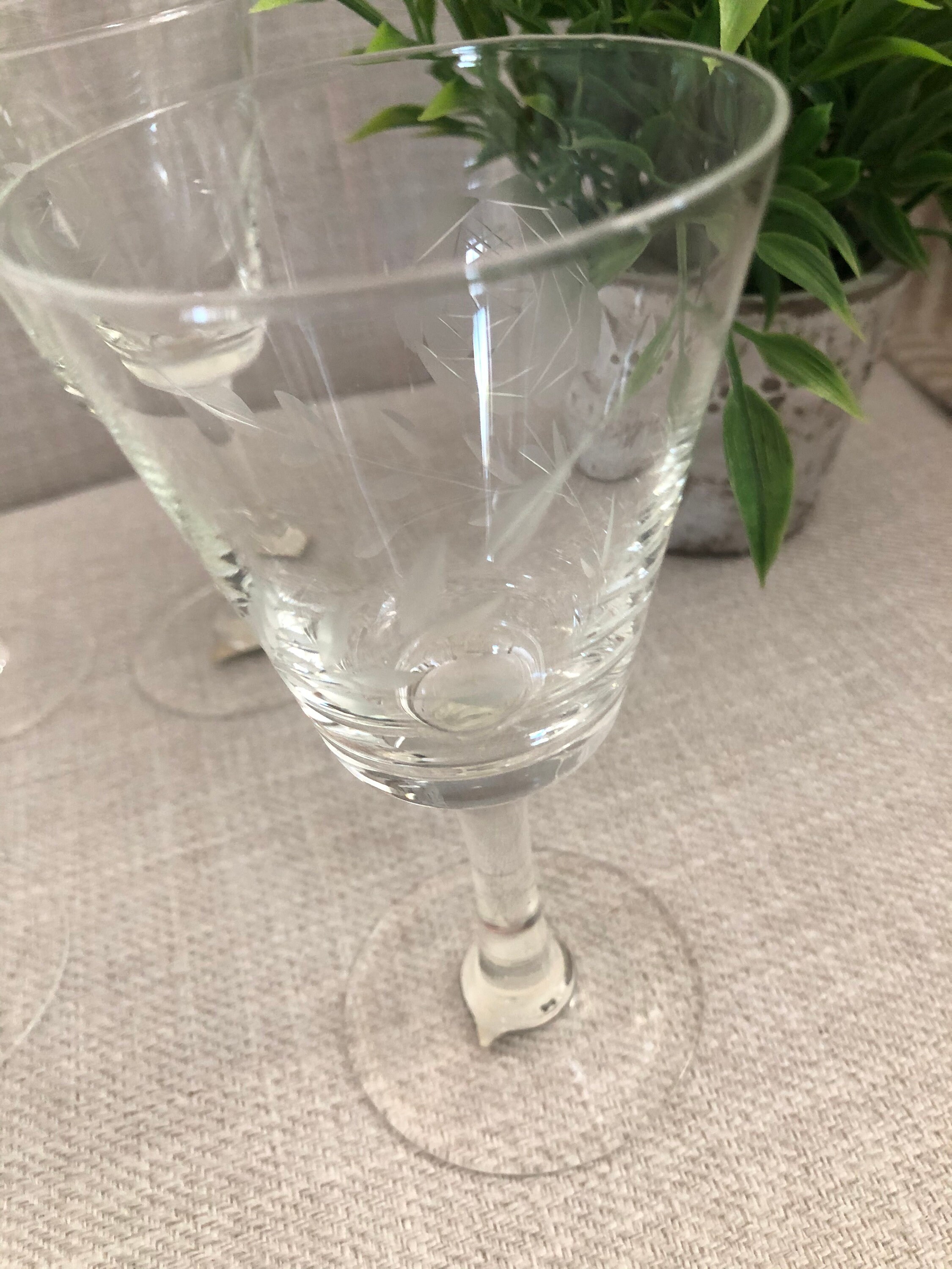 Vintage Crystal Stemware Etched Roses Radio Brand Japan Fine Etsy