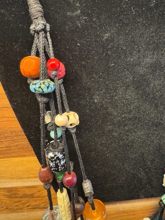 Multi Colored Statement Necklace Chunky Long Neck… - image 6
