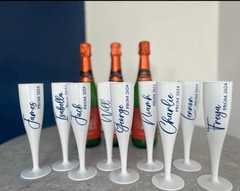 Personalised White Flutes- choose font colour and wording
