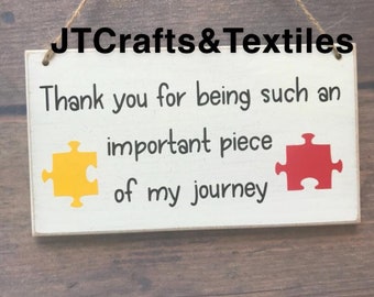 Thank you for being such an important piece of my journey plaque