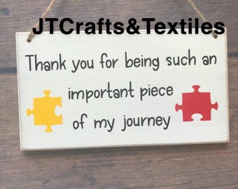 Thank you for being such an important piece of my journey plaque