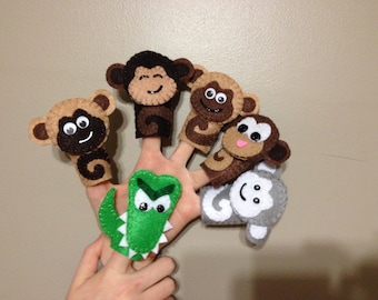 5 Little Monkeys Finger Puppet Set