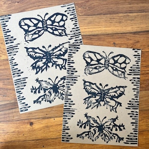 butterfly block print gothic design linoleum prints halloween bug decor handmade posters wall art gothic butterflies art for gallery wall