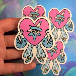 clown heart porcelain vintage clowns sticker water proof dishwasher proof