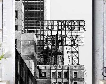 Canvas Art Tudor City New York Photography On Canvas art, Large wall Art Black And White New York Prints, Office Decor