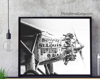 Airplane Decor Spirit of St Louis, Pilot gift for him aviation decor Personalized wall decor, Office Decor Gift For Men, Boyfriend Gift