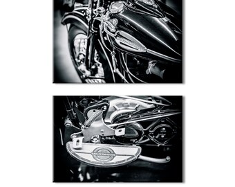 ON SALE Canvas Art Motorcycle wall art, motorcycle art print, black and white print for garage wall decor, Gift for Men, Boyfriend Gift