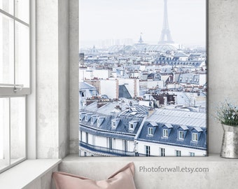 Canvas Art Paris wall decor Living Room Wall Decor, Paris Roofs print in canvas art, large wall art bedroom wall decor