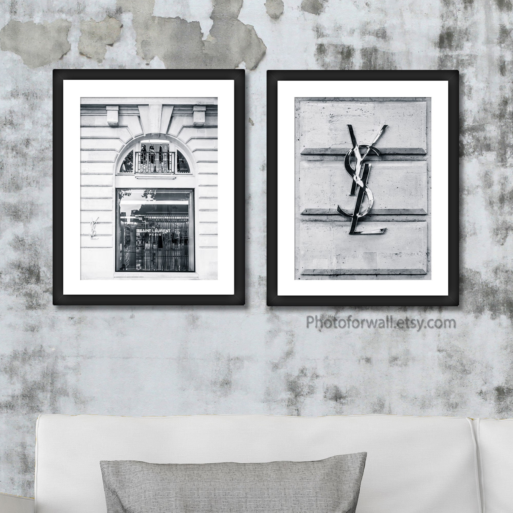 Yves Saint laurent prints fashion wall art set of 2 prints Etsy