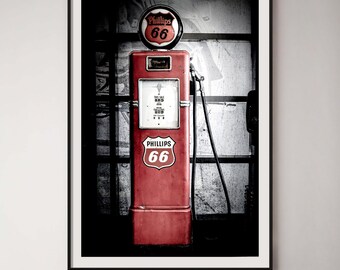 Fuel pump artwork, American Fuel Pump photography unframed in black and white print, office decor, home office decor