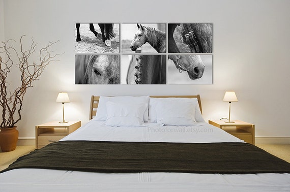 Horse Wall Decor With Horse Art Set Of 6 Black And White Canvas Art For Bedroom Wall Decor Horse Tack