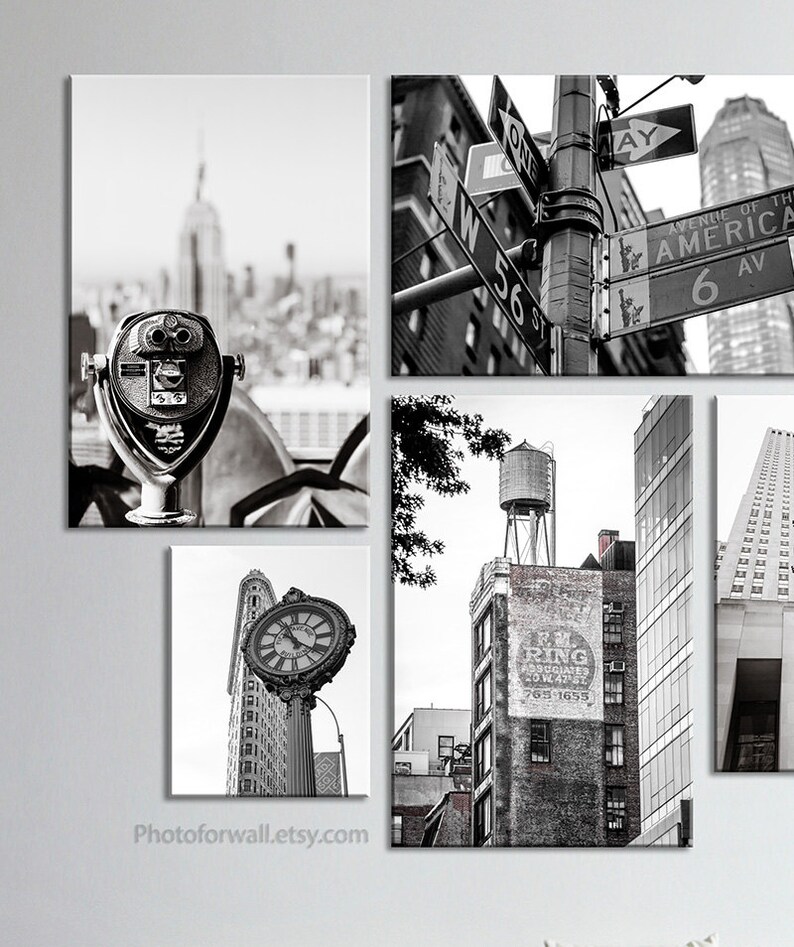 New York photography Set of 6 prints large canvas art/large Etsy